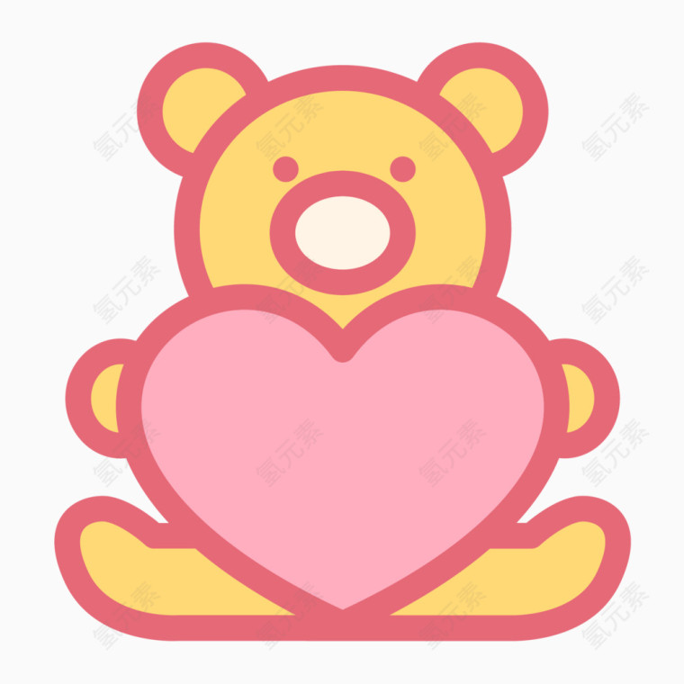 粉色清新婚礼相关图标爱心熊