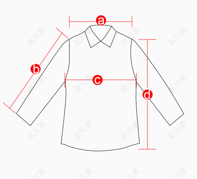 外套服装线稿衣服测量简笔画线条