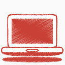 电脑笔记本电脑红色的色彩斑斓的
