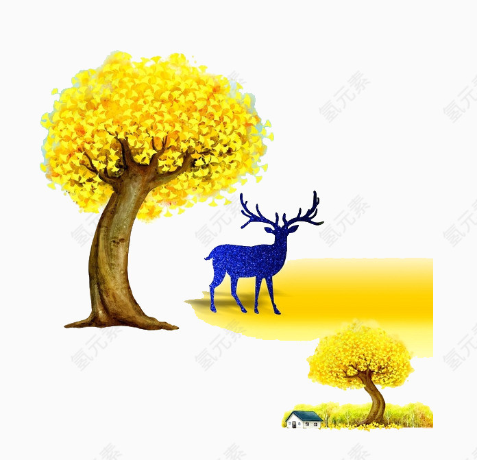 鹿和树