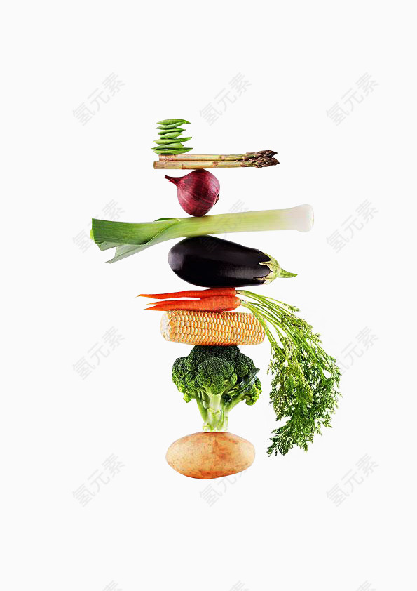 各种蔬菜叠罗汉效果图