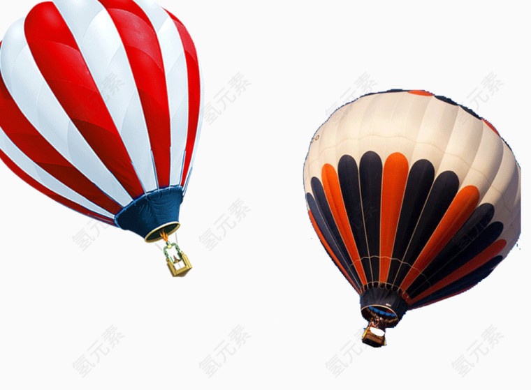 彩色热气球悬浮装饰png