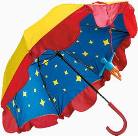 红黄蓝色星星雨伞