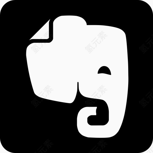 大象Evernote标志社会社交媒体广场同步网络服务capsocial