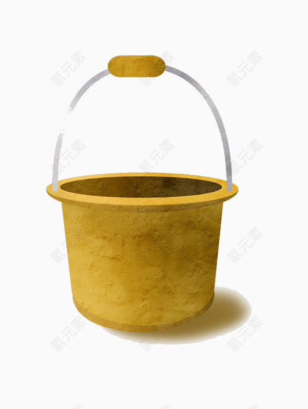 手绘黄色水桶