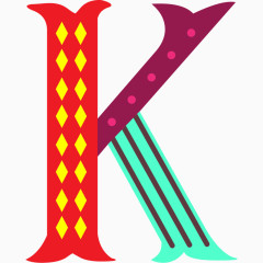 彩色马戏团字母K