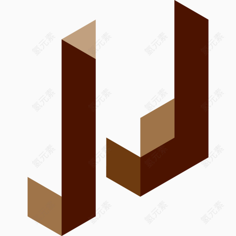 个性空间折叠立体拼接创意字母J
