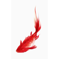 手绘中国风红鲤鱼