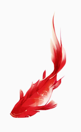 手绘中国风红鲤鱼