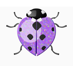 卡通紫色瓢虫