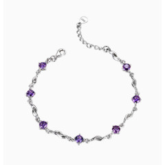 紫宝石纯银手链