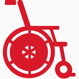 轮椅红色的医学的图标