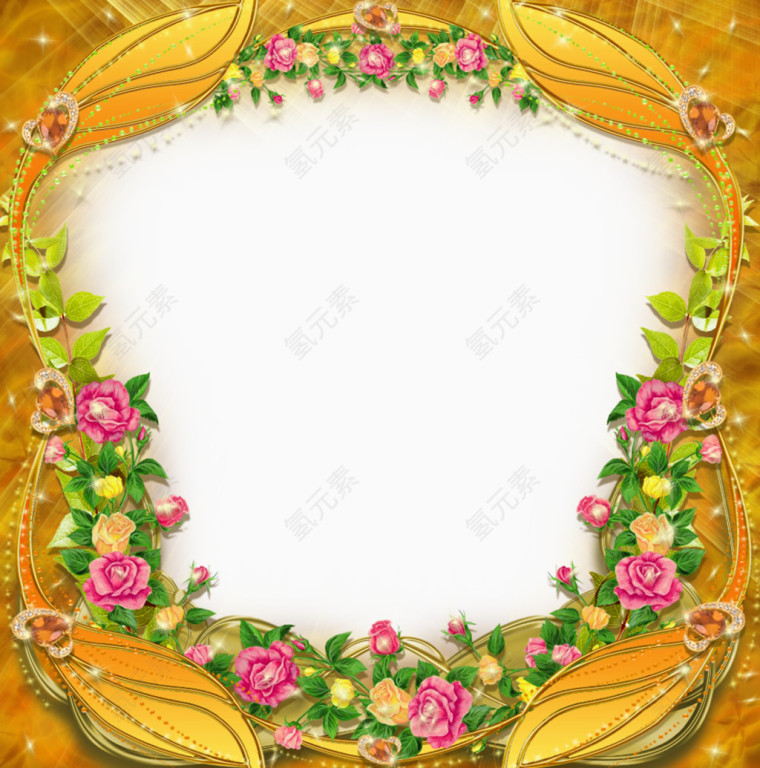 鲜花装饰的背景边框