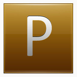 字母P黄金图标