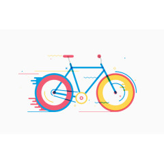 卡通加速自行车图案