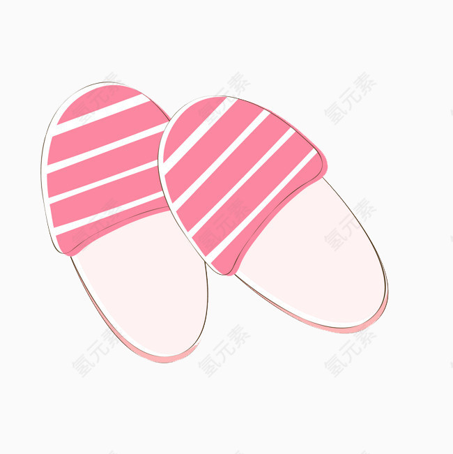 粉色条纹拖鞋