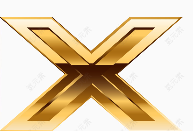 金属质感设计字母X