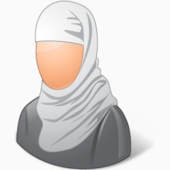 宗教穆斯林女性图标 穆斯林头巾