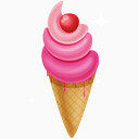 卡通粉色冰淇淋图标
