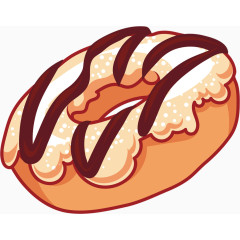 樱桃巧克力甜甜圈卡通手绘图标元素