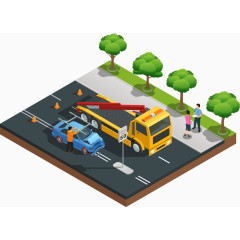 矢量公路上的汽车