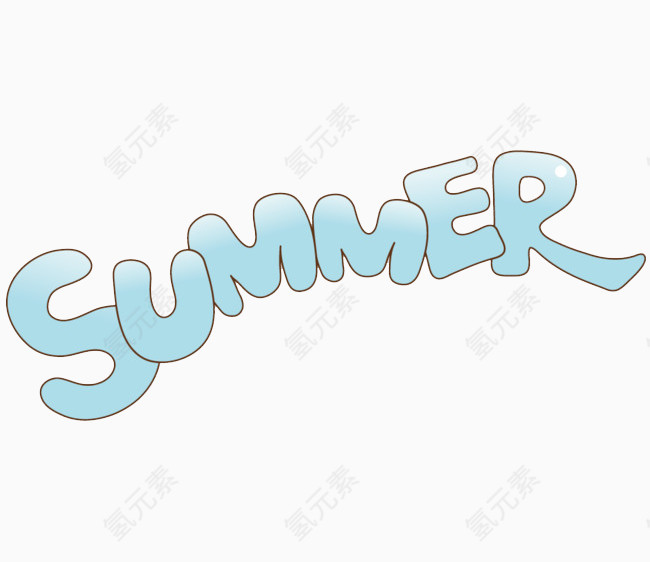 SUMMER蓝色卡通艺术字