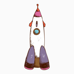 卡通手绘火箭