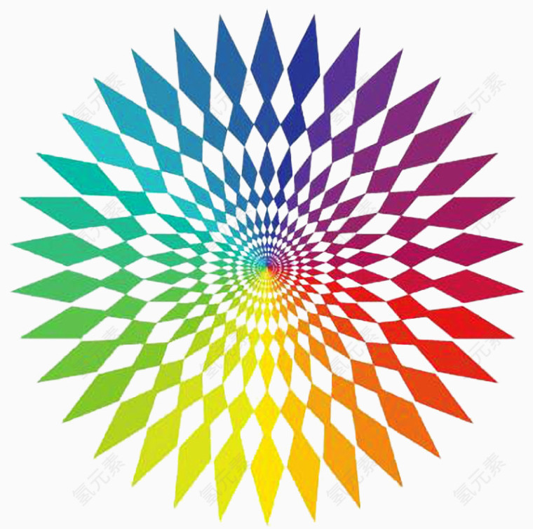 菱形的彩虹环不规则配图