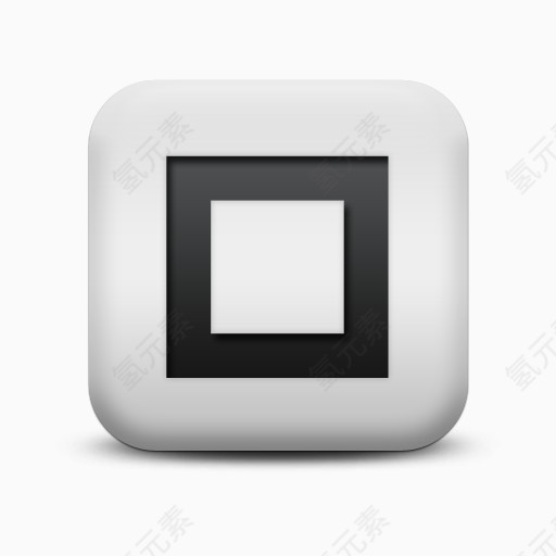 不光滑的白色的广场图标符号形状最大化按钮Symbols-Shapes-icons