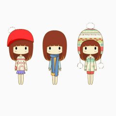 三个女孩戴帽子9