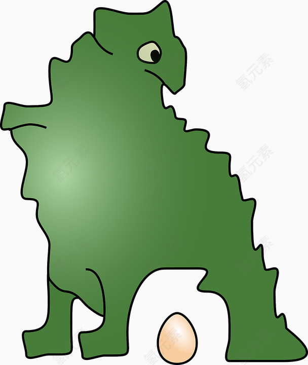 绿色艺术品恐龙