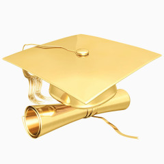 金色博士帽与证书高清图片