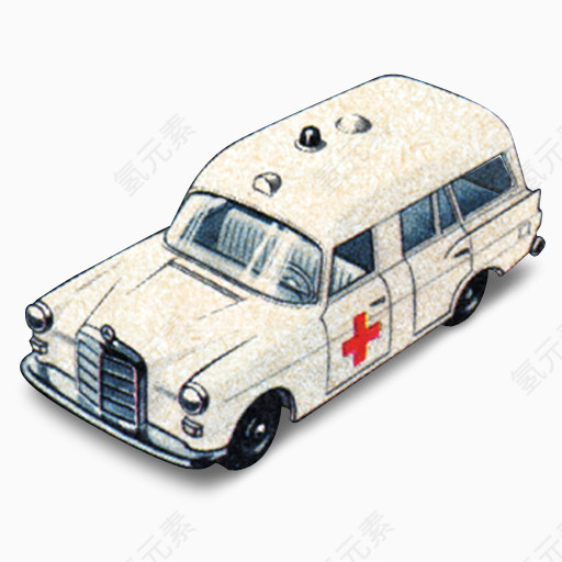 梅赛德斯苯救护车年代的火柴盒汽车图标