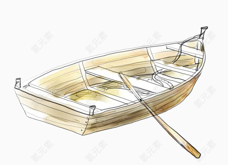 手绘小木船