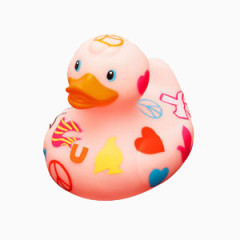 可爱的粉色涂鸦鸭子