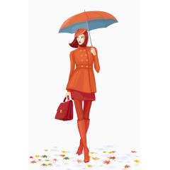 时尚女人与伞