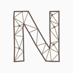 线框三角形几何字母N