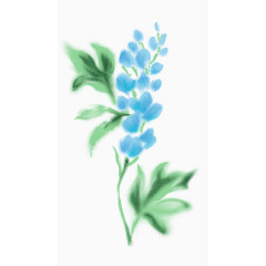 水墨蓝色花