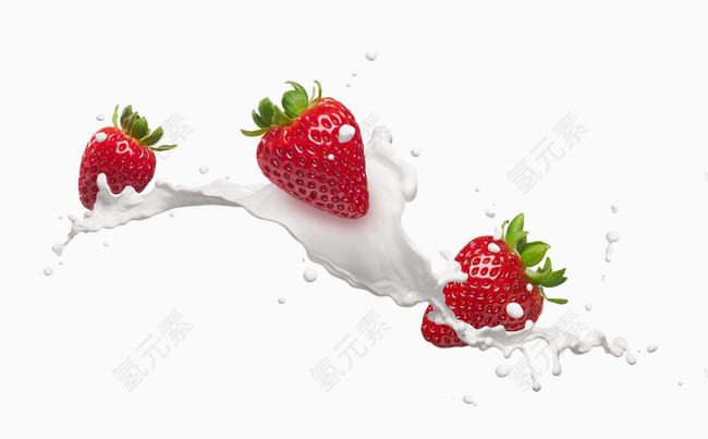 牛奶草莓素材