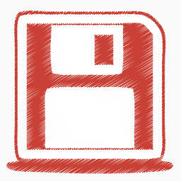 红色的磁盘保存origami-colored-pencil-icons
