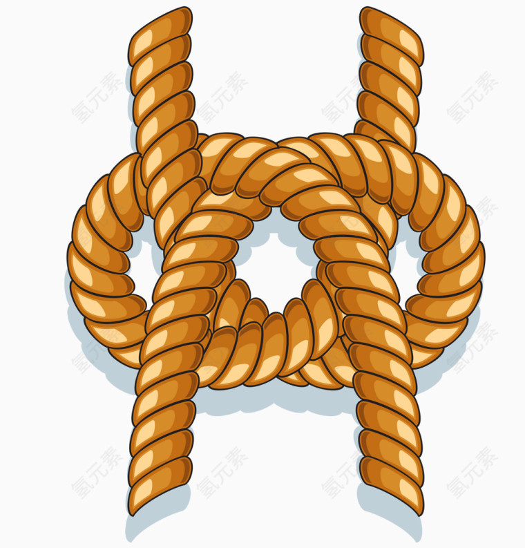 绳子打结造型矢量