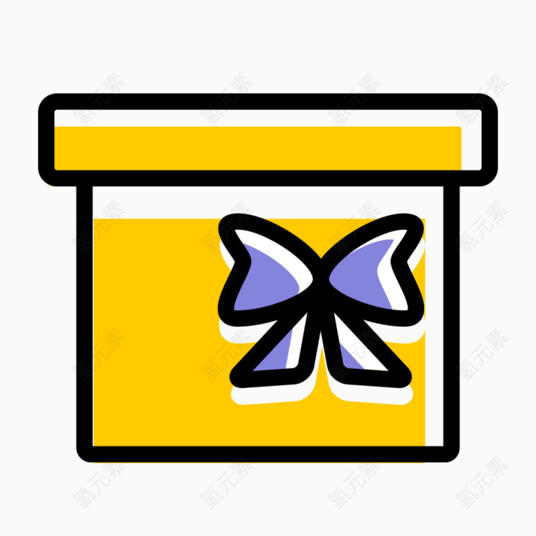 彩色蝴蝶结礼盒图标