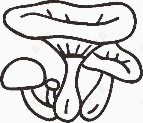 手绘 野蘑菇