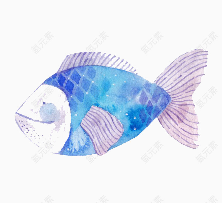 卡通手绘水彩小鱼