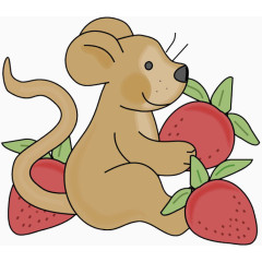 吃草莓的小老鼠