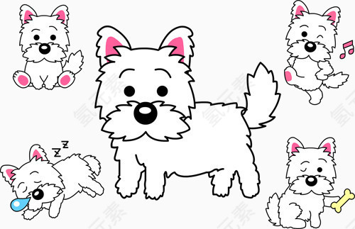 狗图案卡通小狗 手绘小狗