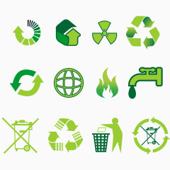 绿色环保标志循环使用节约用水标志