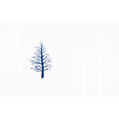 冬季树枝白雪皑皑
