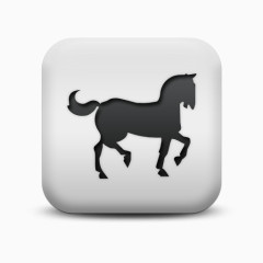 不光滑的白色的广场图标动物动物马Animals-Icons