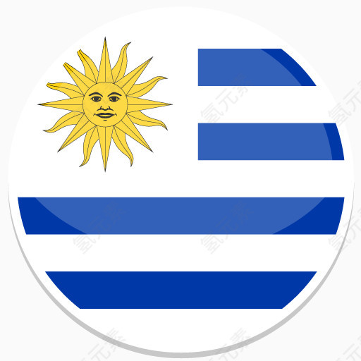 乌拉圭Flat-Round-World-Flag-icons